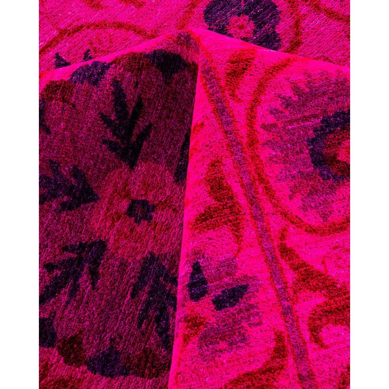 Overdyed, One-of-a-Kind Hand-Knotted Area Rug - Pink - 9' 2" x 12' 7"
