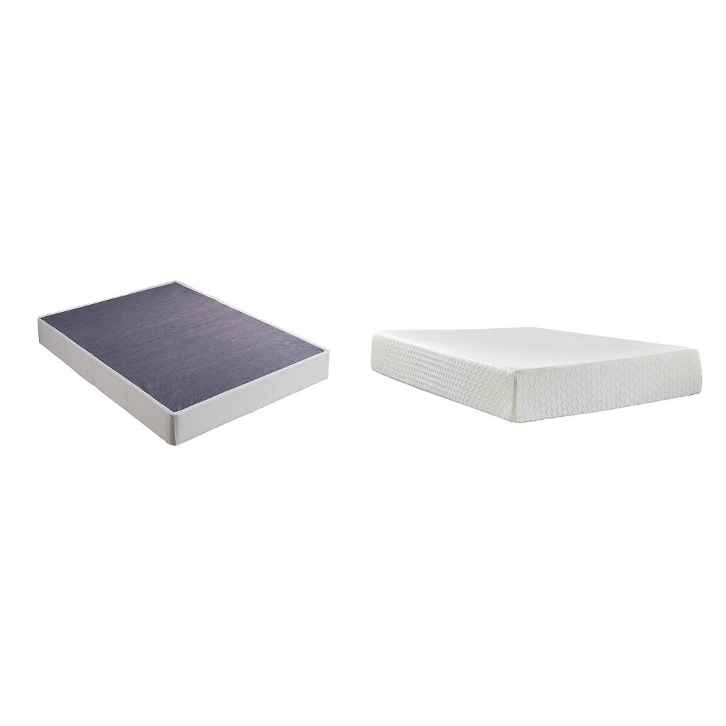 Signature Design by Ashley Chime 12 Inch Memory Foam White/Gray 2-Piece King Mattress Package