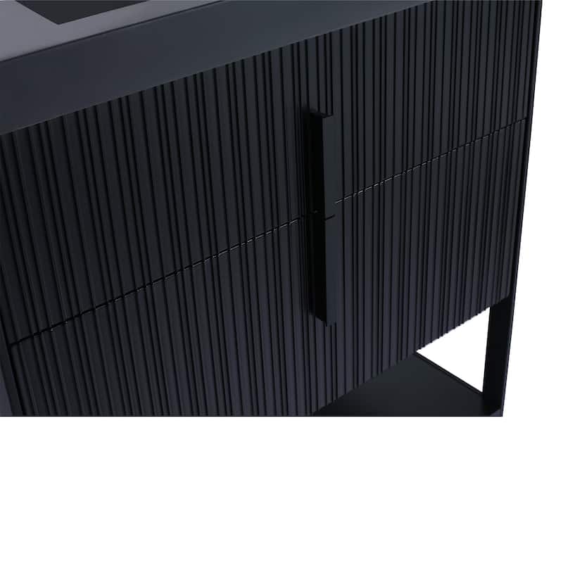 Fine Fixtures Serenity Modern Bathroom Vanity with Black Gel Acrylic Top