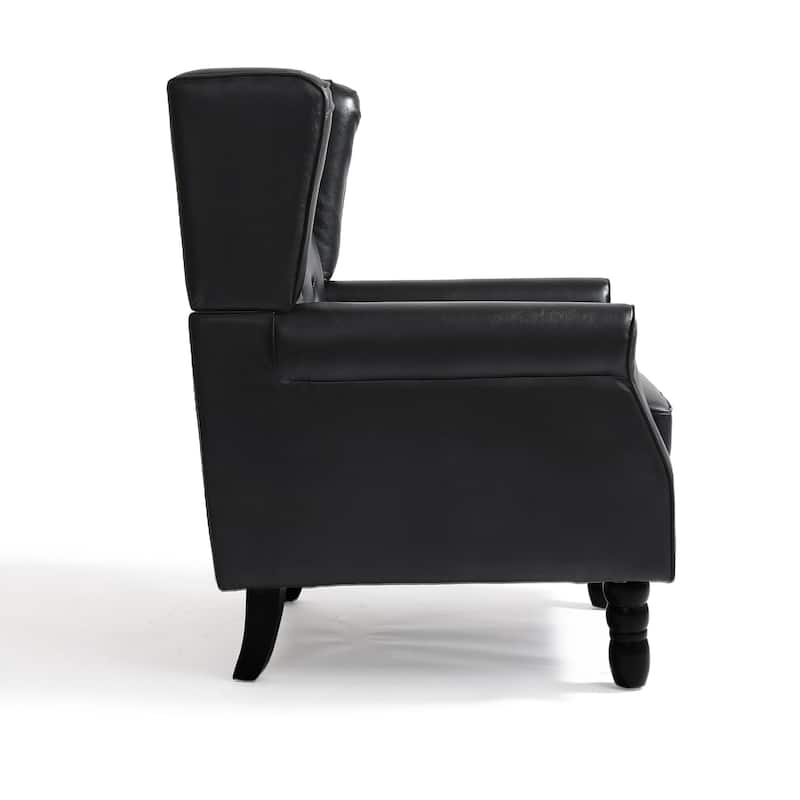 Modern Vegan Leather Upholstered Button Tufted Armchair
