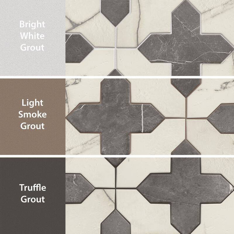 Merola Tile Istanbul Templar Shield Day with Night Cross 8-3/8" x 8-3/8" Porcelain Floor and Wall Tile - Case (36 Tiles)