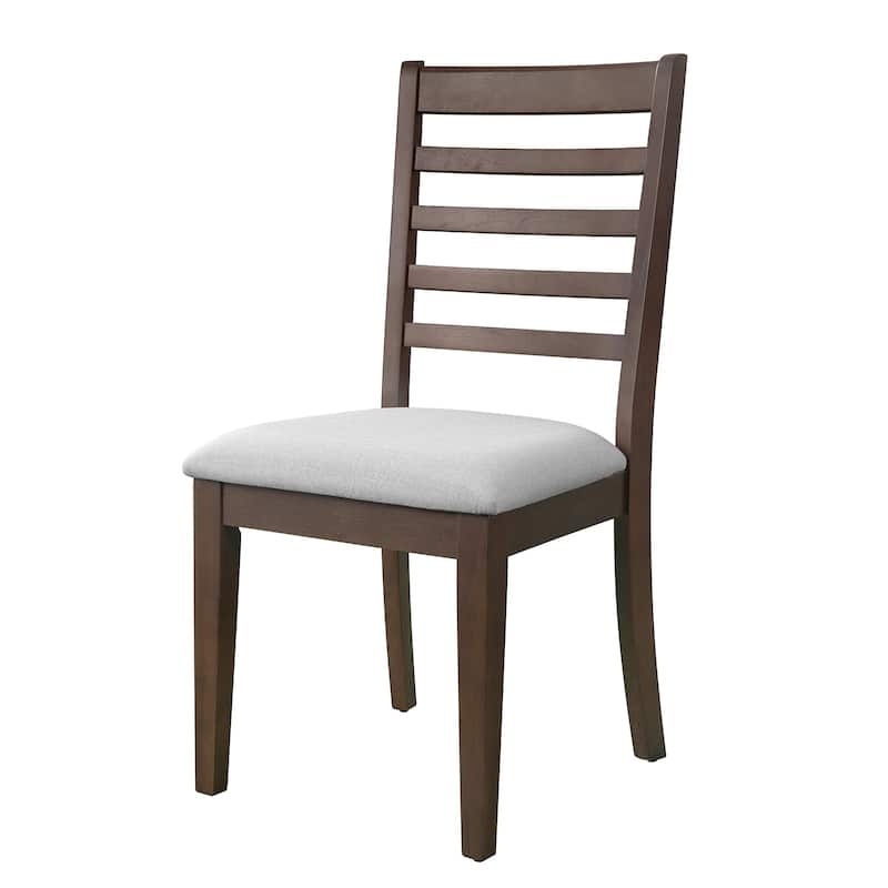 7-Piece Extendable Dining Set with 6 Linen Chairs, Rustic Upholstered Chairs High-Back Chairs Extendable Dining Table