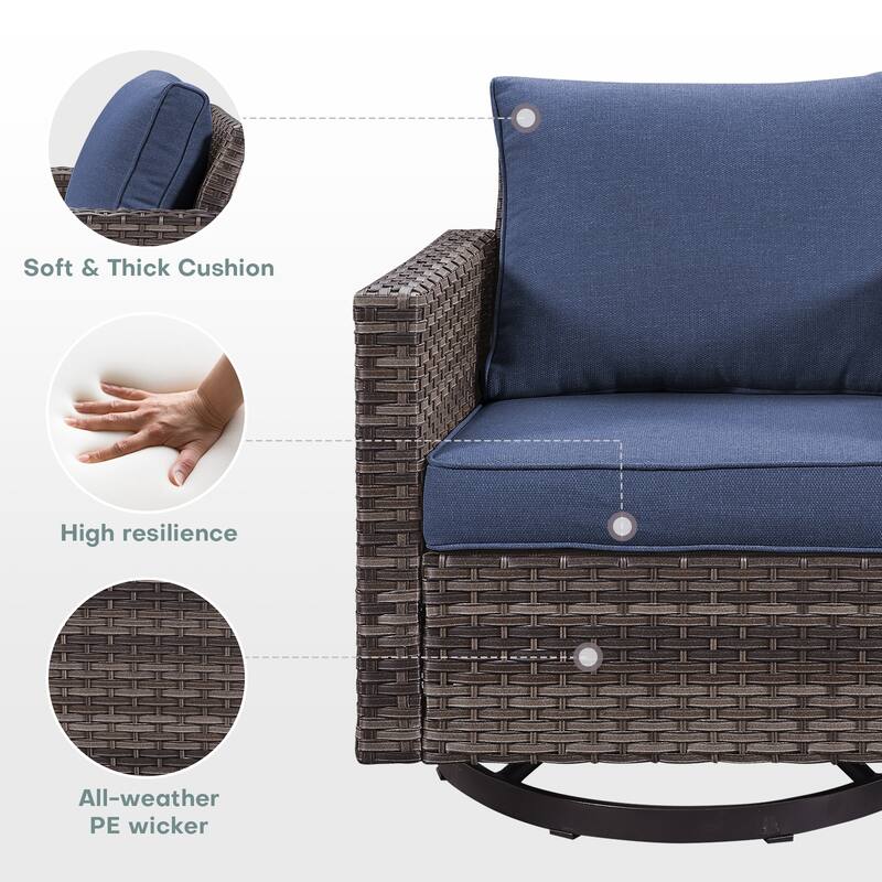 Gymojoy L-Shaped Outdoor Corner Sectional Sofa 6-seats Couch Conversation Set
