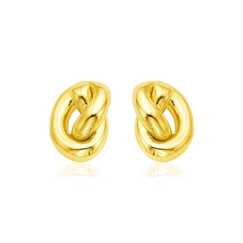 14k Yellow Gold Polished Knot Earrings