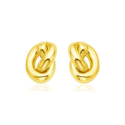 14k Yellow Gold Polished Knot Earrings