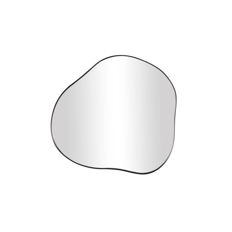 CosmoLiving by Cosmopolitan Black Metal Wavy Abstract Wall Mirror - Black - 23"W, 22"H