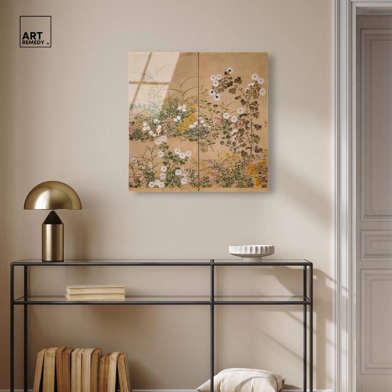 Flowering Plants in Autumn Acrylic by Art Remedy, Ready to Hang