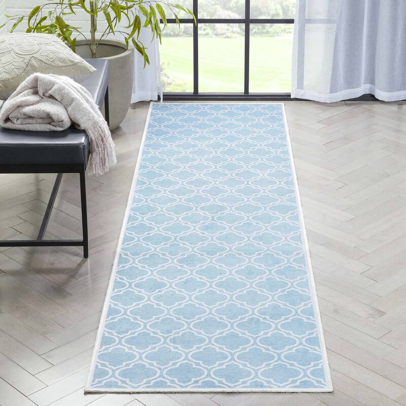Well Woven Apollo Lattice Moroccan Machine Washable Area Rug