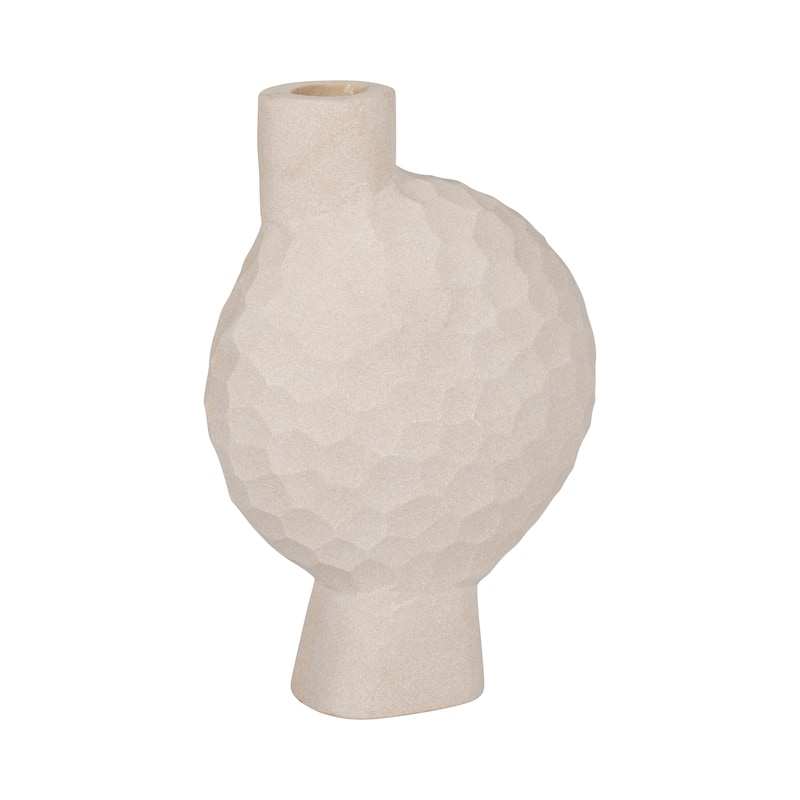 Sagebrook Home Stone Natual Round Hammered Vase
