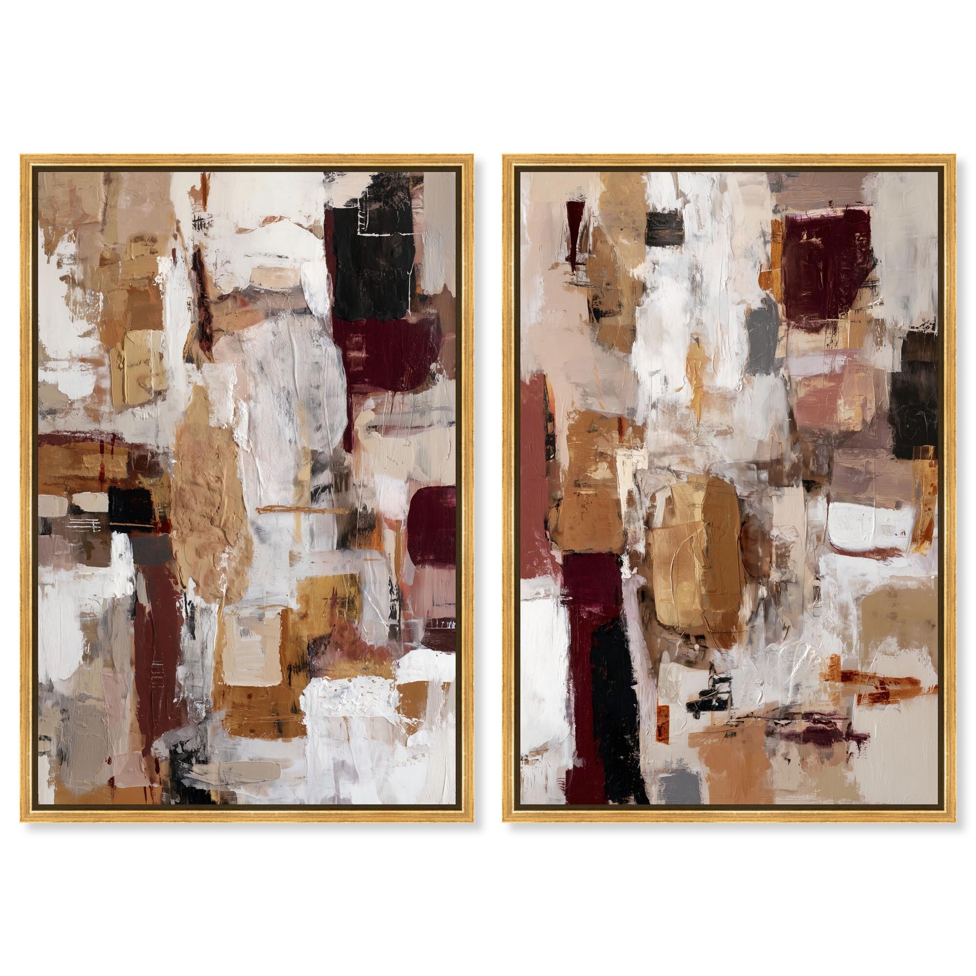 Abstract Harmony Boho Gold Decor Set Canvas Print by Art Remedy