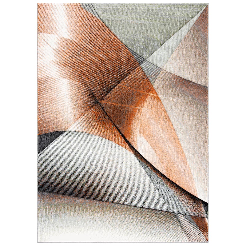 SAFAVIEH Hollywood Verbena Mid-Century Modern Abstract Rug - 2'7" x 5' - Grey/Orange