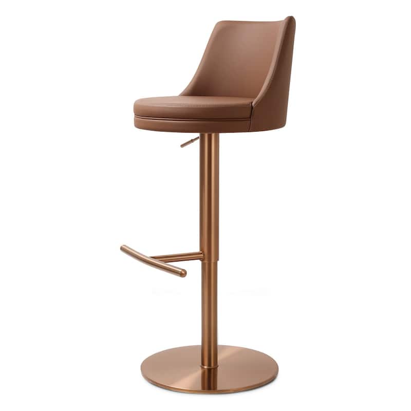 Yark Smooth Swivel Counter Stool - Cinnamon Brown