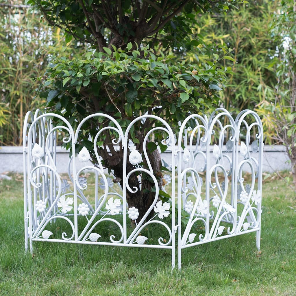 5 Pack Garden Fence Metal Fencing Panels Rustproof Border Section Fence