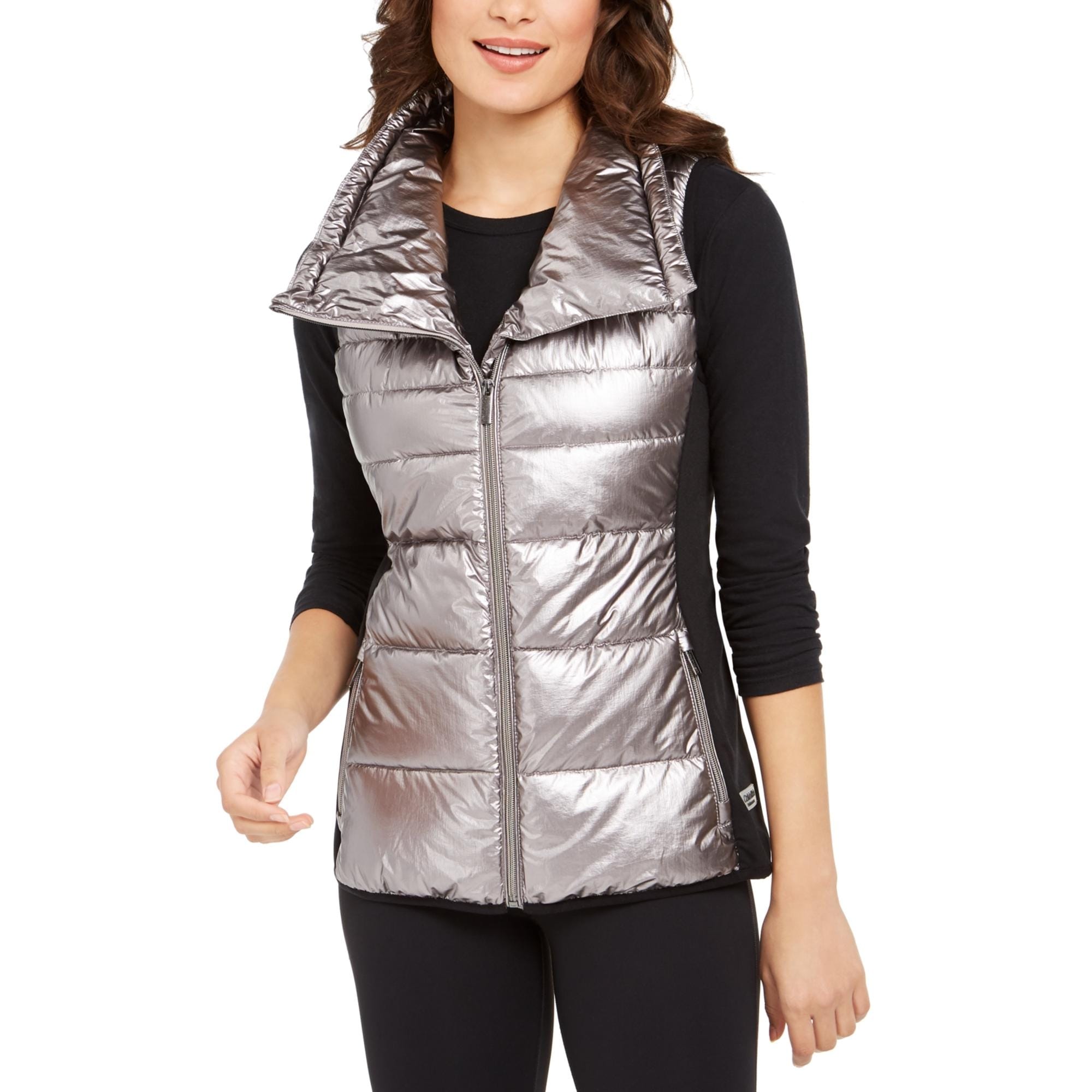 calvin klein quilted metallic puffer vest