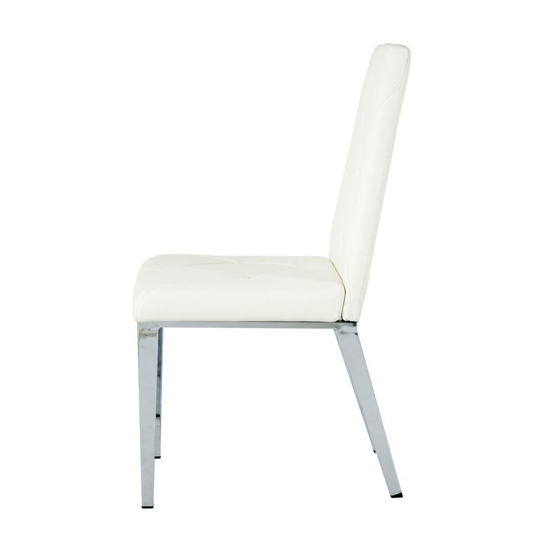 Modern Light Luxury PU Dining Chair with Electroplated Legs,Set of 2