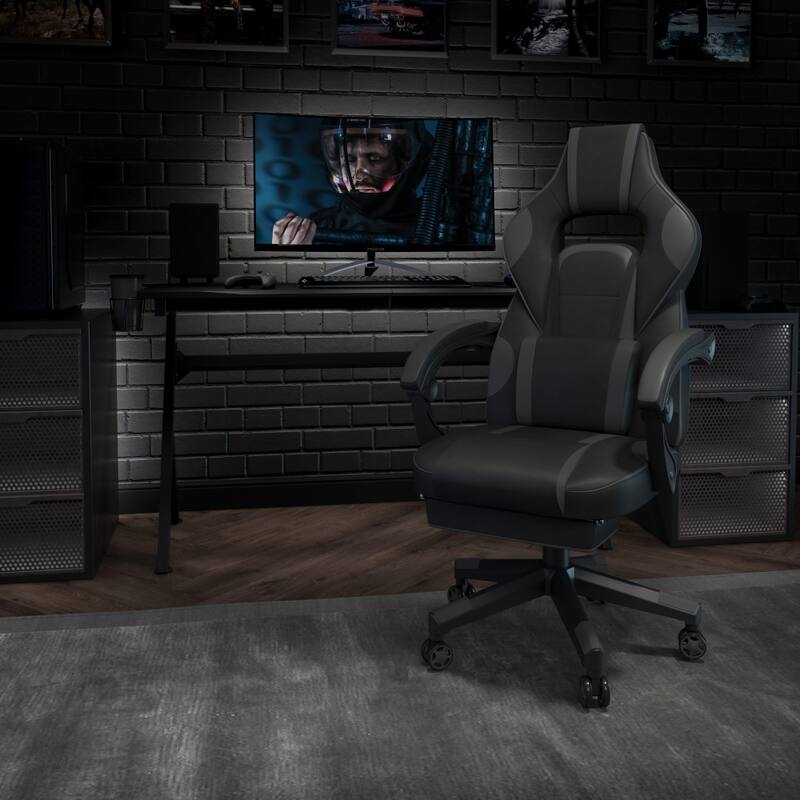 Ergonomic Gaming Chair -Recline Back/Arms, Footrest, Massaging Lumbar