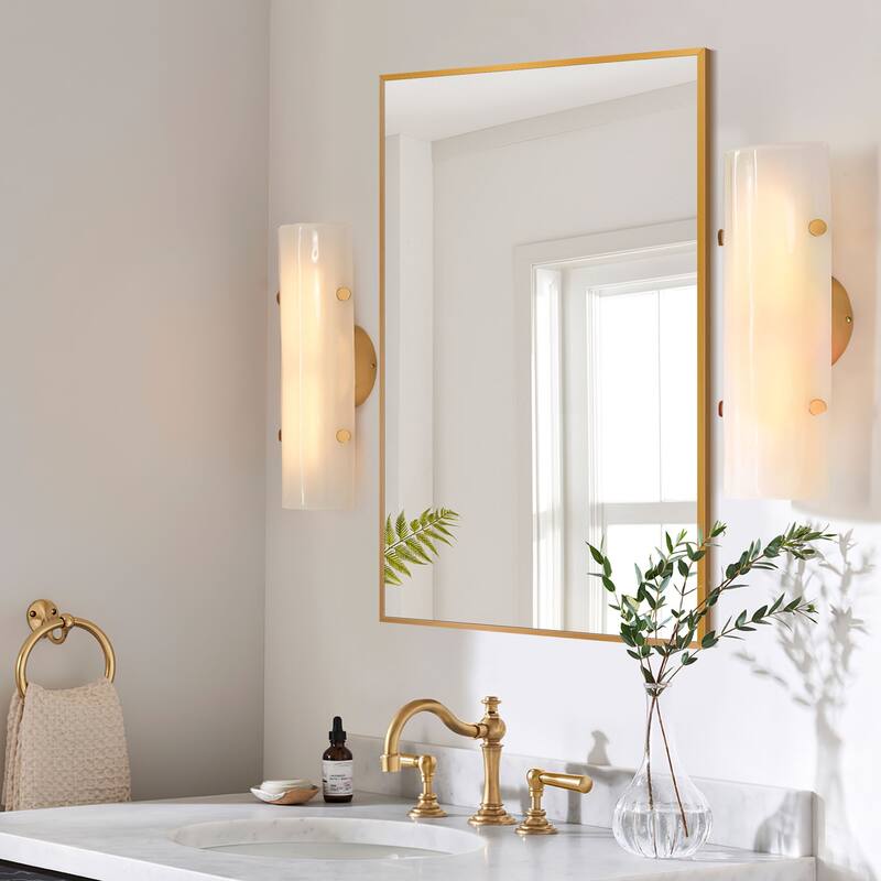 Modern Thin Frame Wall-mounted Vanity Mirror (Set Of 2） - 24*31
