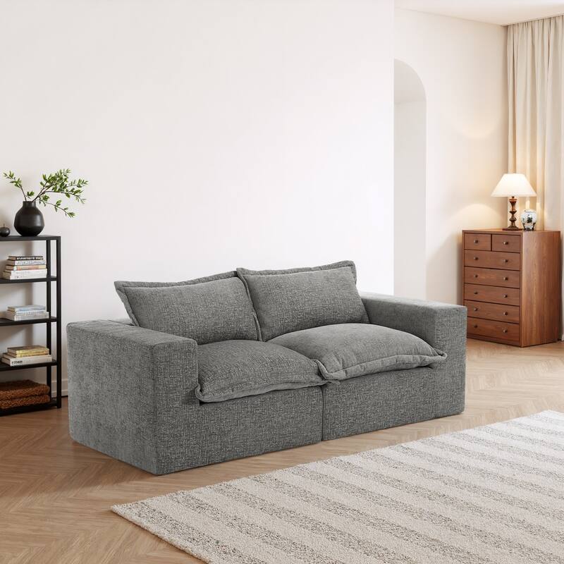 Comfy Cloud Chenille Upholstered Sectional Sofa with Pillow-Top Cushion
