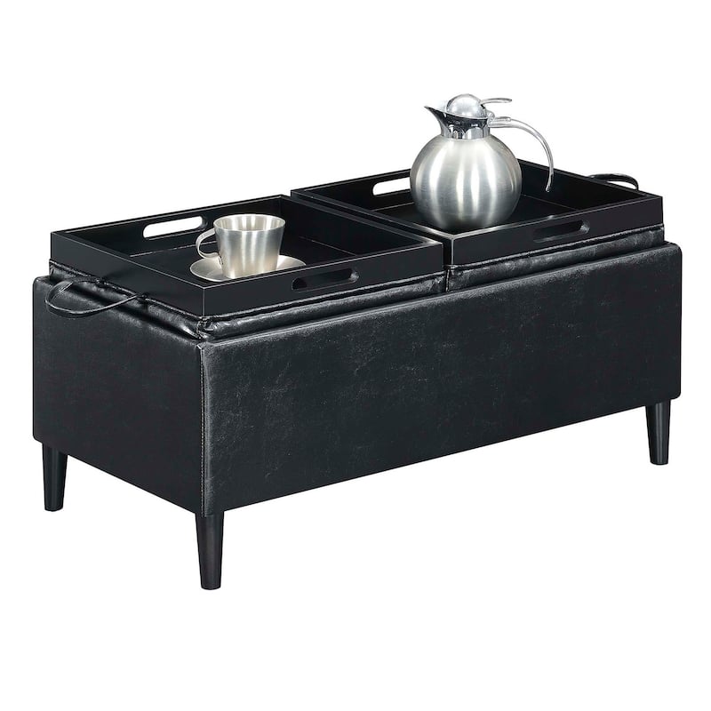 Convenience Concepts Designs4Comfort Magnolia Storage Ottoman with Reversible Trays