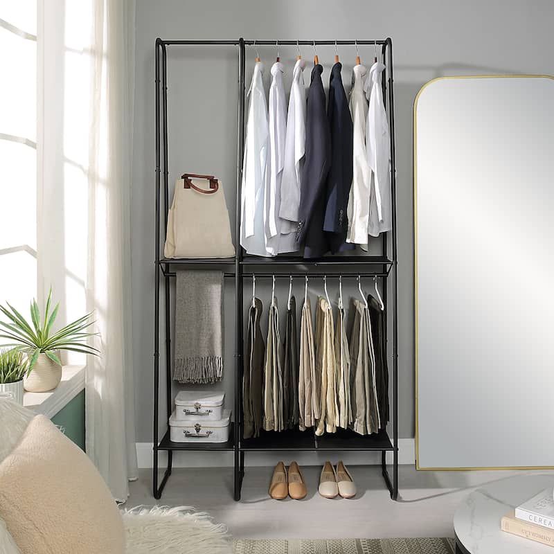 SunnyPoint Extra-Large Freestanding Clothing Racks - Black