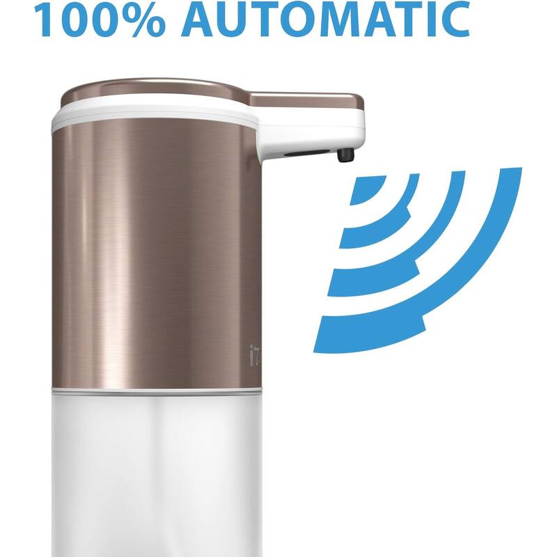 iTouchless Stainless Steel Ultraclean 11 fl oz/325 ml Sensor Foam Soap Dispenser, Rose Gold, Rust-Free Automatic Touchless Pump