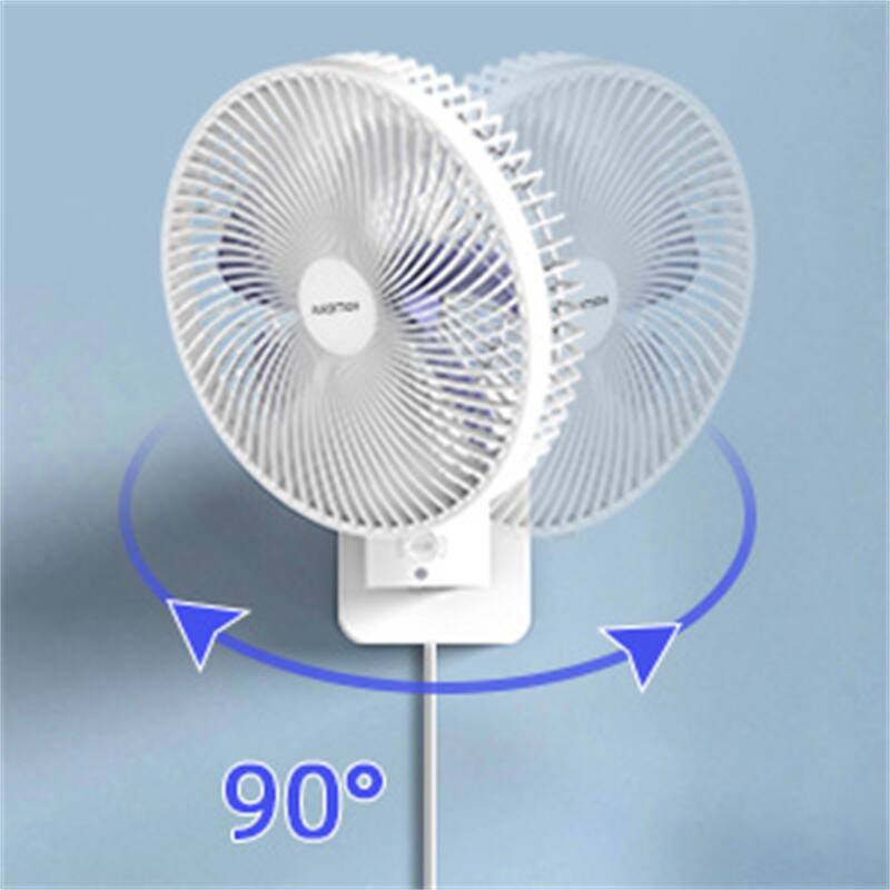 8 In Small Wall Mount Fan with Remote Control 4 Speeds Timer Bed Bath
