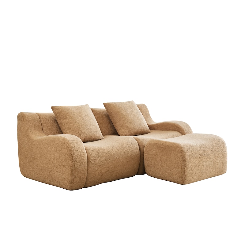 GDF Studio - Fairford L-Shaped 2-Seat Modular Sofa With Curved Armrests & Non-Slip Base
