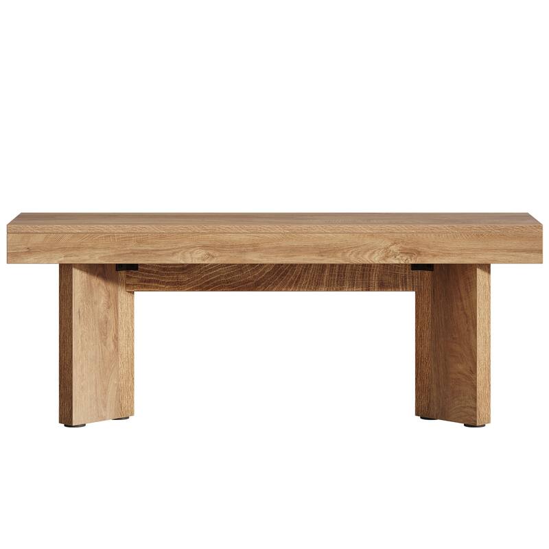 Wood Entryway Bench, Long Indoor End of Bed Bench, Bedroom Hallway Foyer Accent Seat Bench