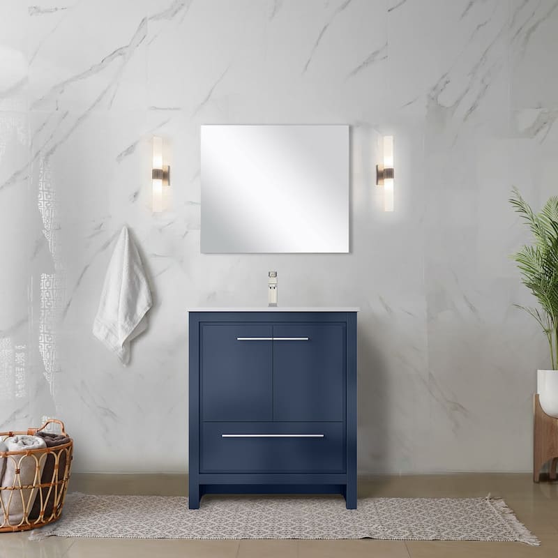 Lafarre Bath Vanity Cultured Marble Top, Sink and Brushed Nickel Faucet