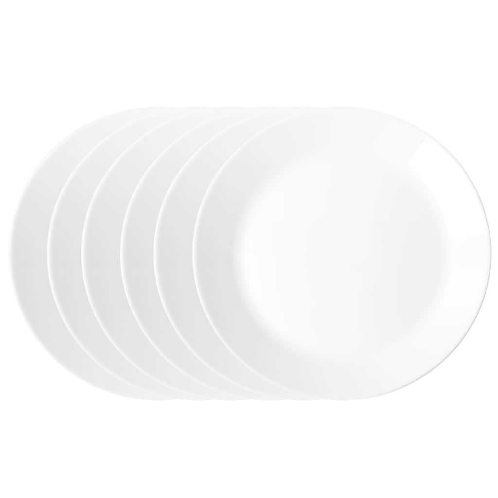 Gibson Home Ultra Round 6 Pack Opal Glass Break and Chip Resistant Dinner Plates