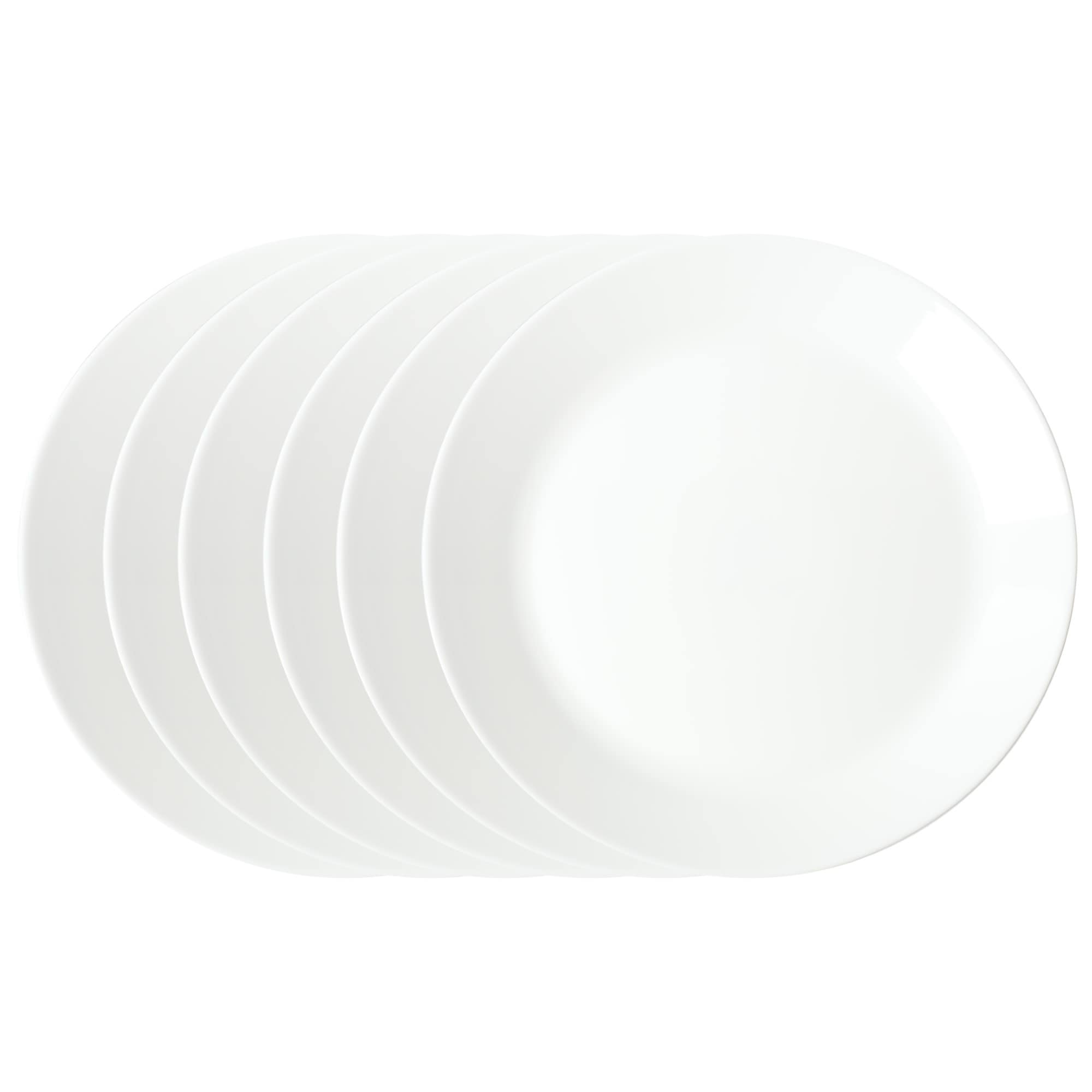 Gibson Home Ultra Round 6 Pack Opal Glass Break and Chip Resistant Dinner Plates