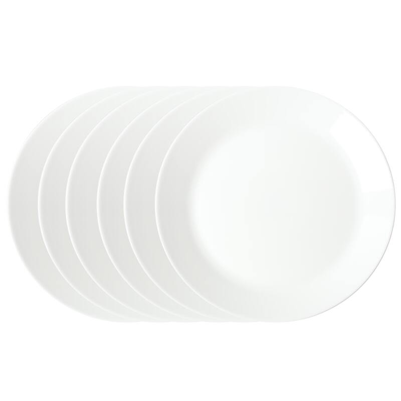Gibson Home Ultra Round 6 Pack Opal Glass Break and Chip Resistant Dinner Plates