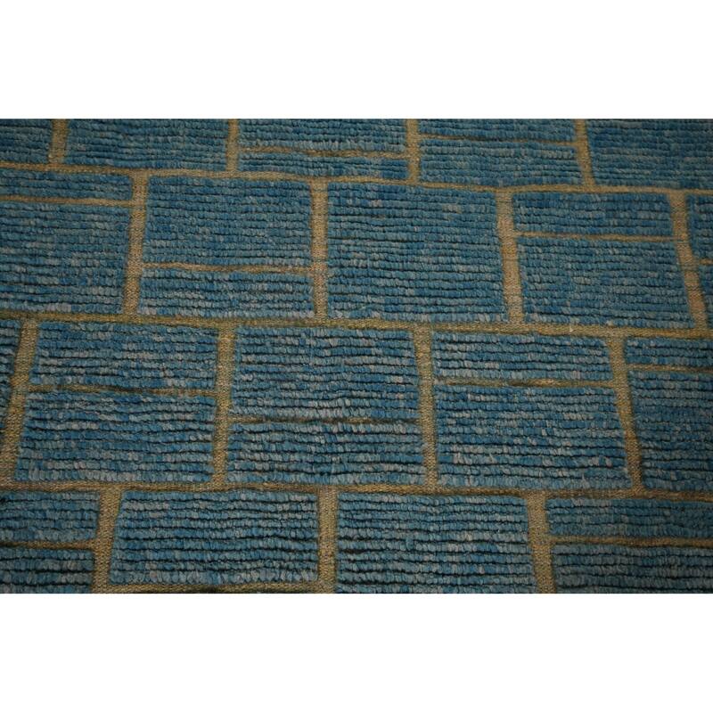 Geometric Modern Moroccan Large Area Rug Handmade Wool Carpet - 11'10"x 16'0"