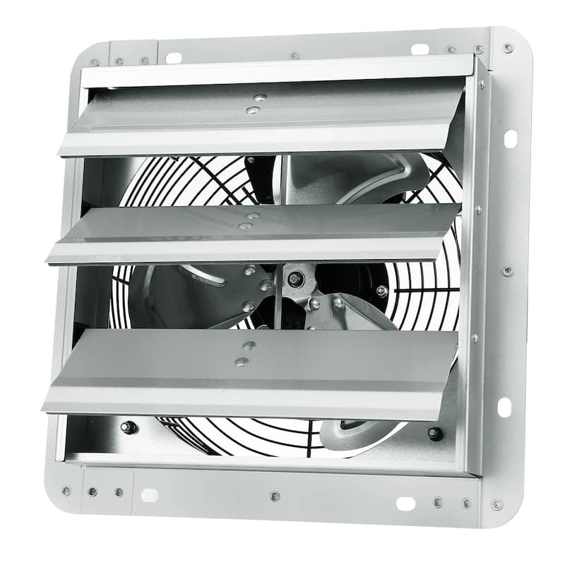 10" Shutter Exhaust Fan, High-speed 820 CFM, Aluminum Wall Mount Attic Fan with AC-motor, Ventilation and Cooling - Silver