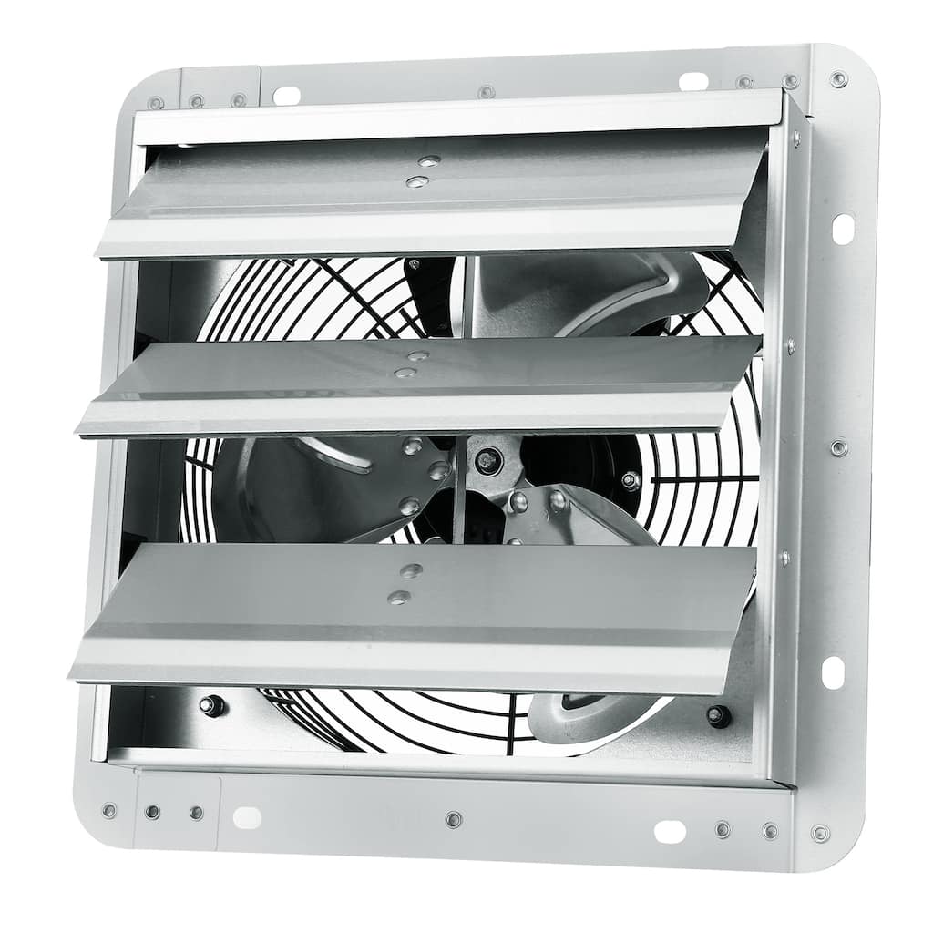 10" Shutter Exhaust Fan, High-speed 820 CFM, Aluminum Wall Mount Attic Fan with AC-motor, Ventilation and Cooling