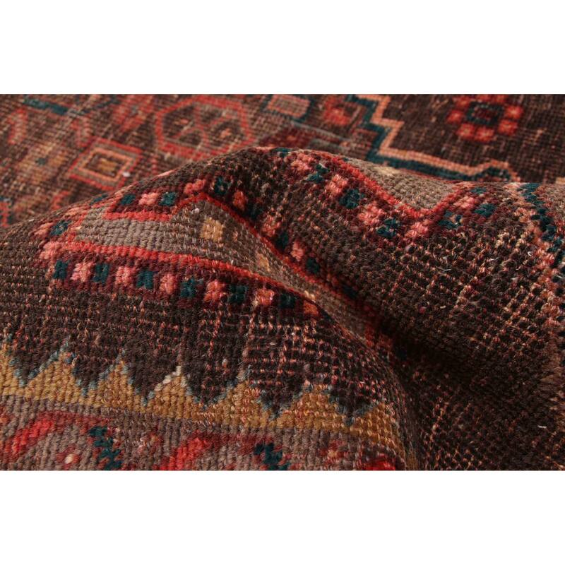 ECARPETGALLERY Hand-knotted Melis Vintage Black, Red Wool Rug - 3'9 x 9'1