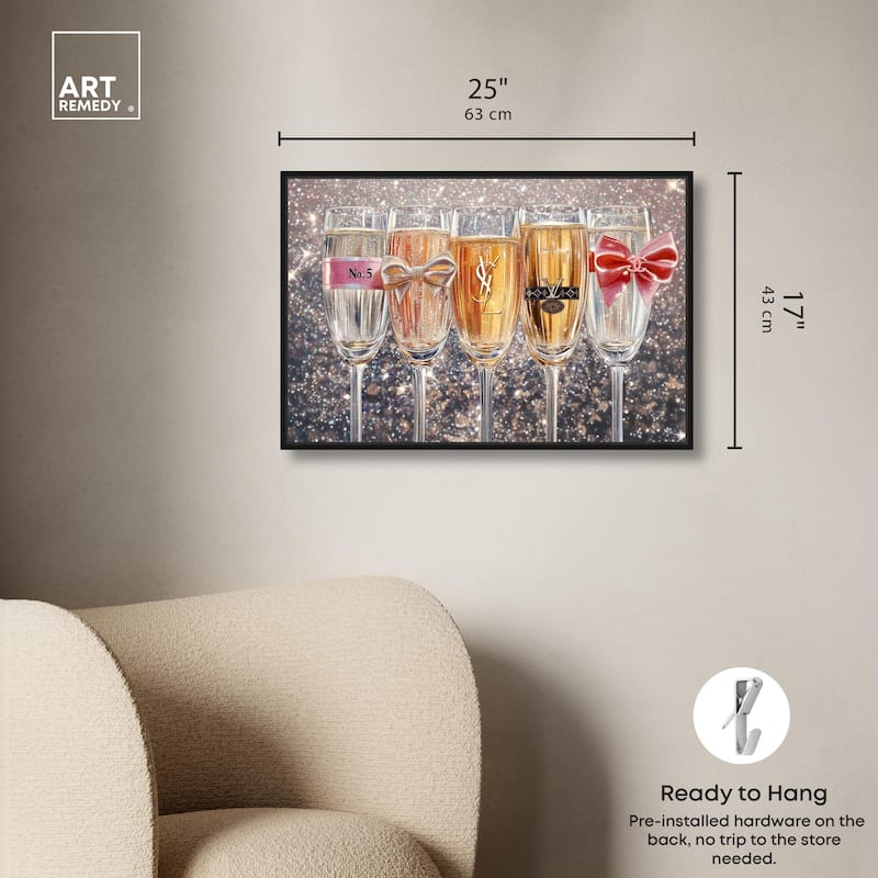 Champagne Glasses Glitz Canvas by Art Remedy