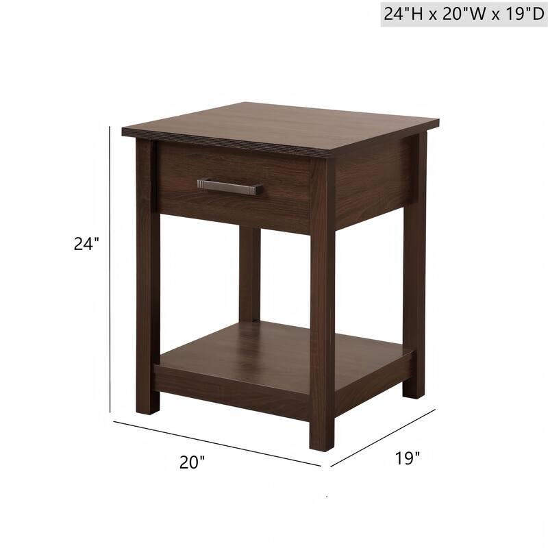 Sleek Contemporary Nightstand in Wenge Finish