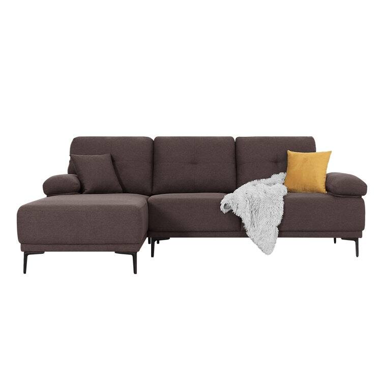 DENOSEN Modern L-shape Fabric Sectional Sofa and Chaise