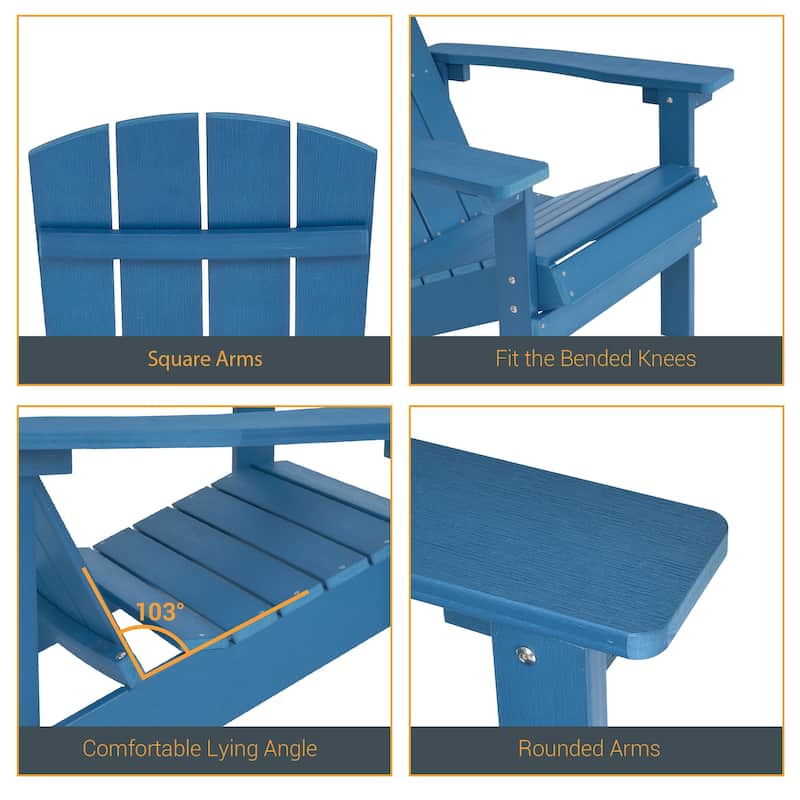LIVOOSUN Outdoor Recycled Plastic Modern Outdoor Adirondack Chair Set of 1/2/4