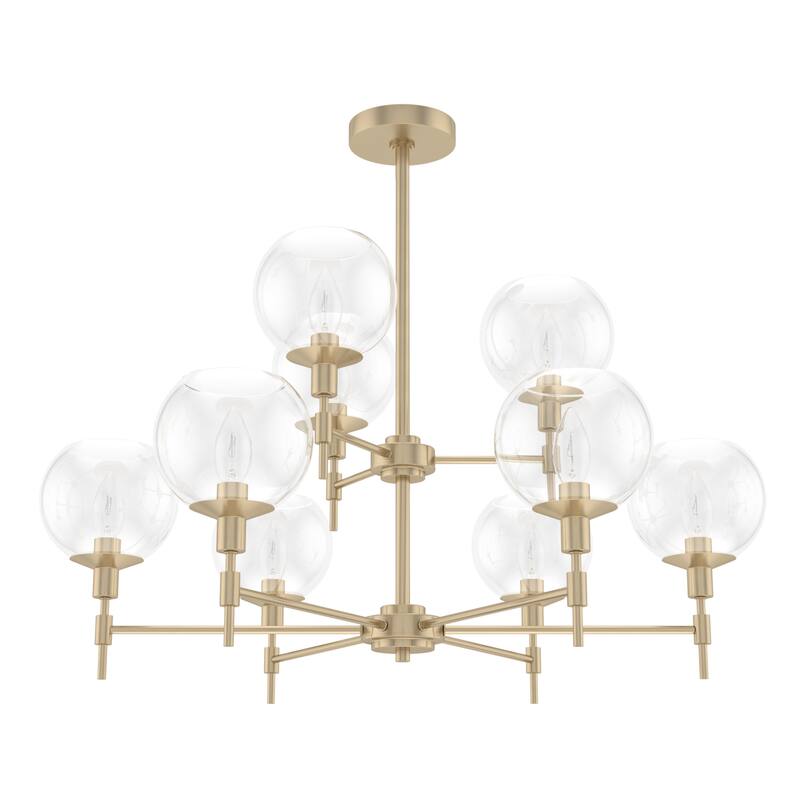 Hunter Xidane Metal and Glass Orb Chandelier - Entry, Kitchen or Dining Room Table, Bedroom - Mid-Century Modern, Transitional