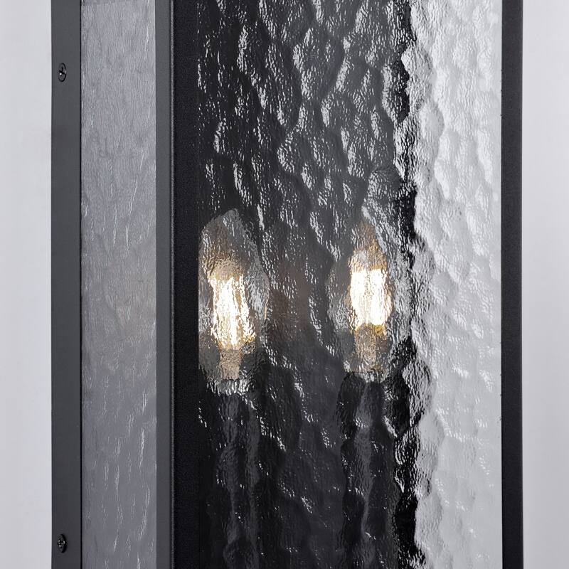 20in LED Outdoor Wall Light Dusk to Dawn Black Outside Wall Mount Lamp - Large