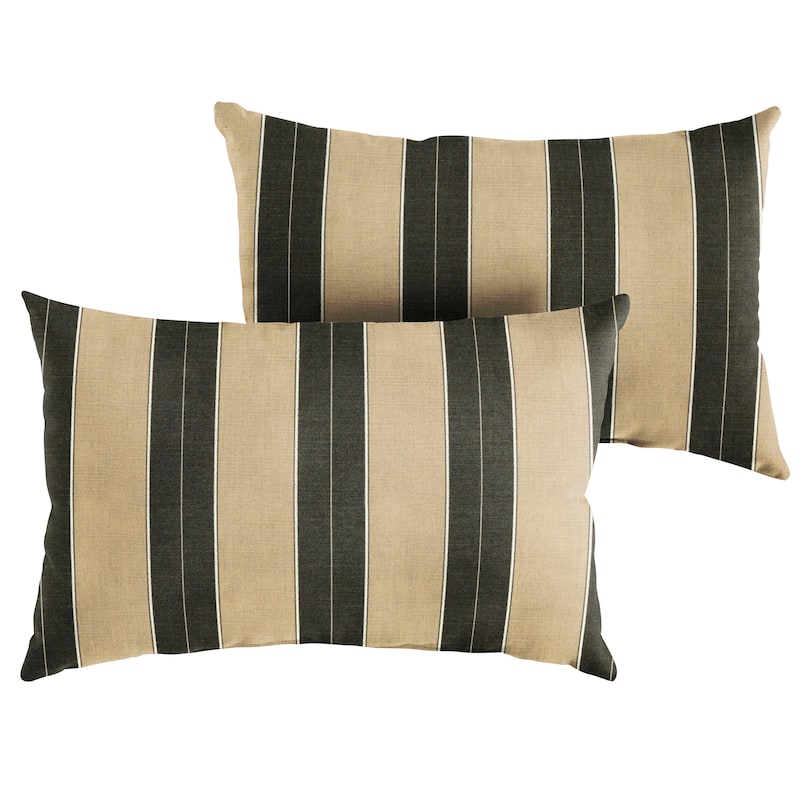 Sunbrella Berenson Tuxedo Stripe Indoor/Outdoor Knife Edge Pillow (Set of 2)