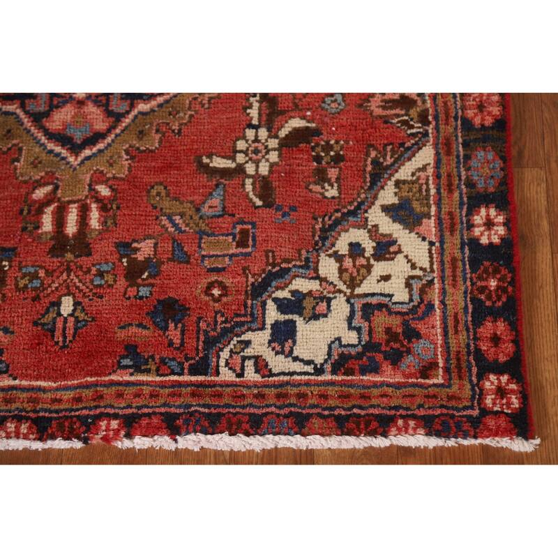 Pink Tabriz Persian Vintage Runner Rug Hand-knotted Wool Carpet - 3'2"x 10'0"