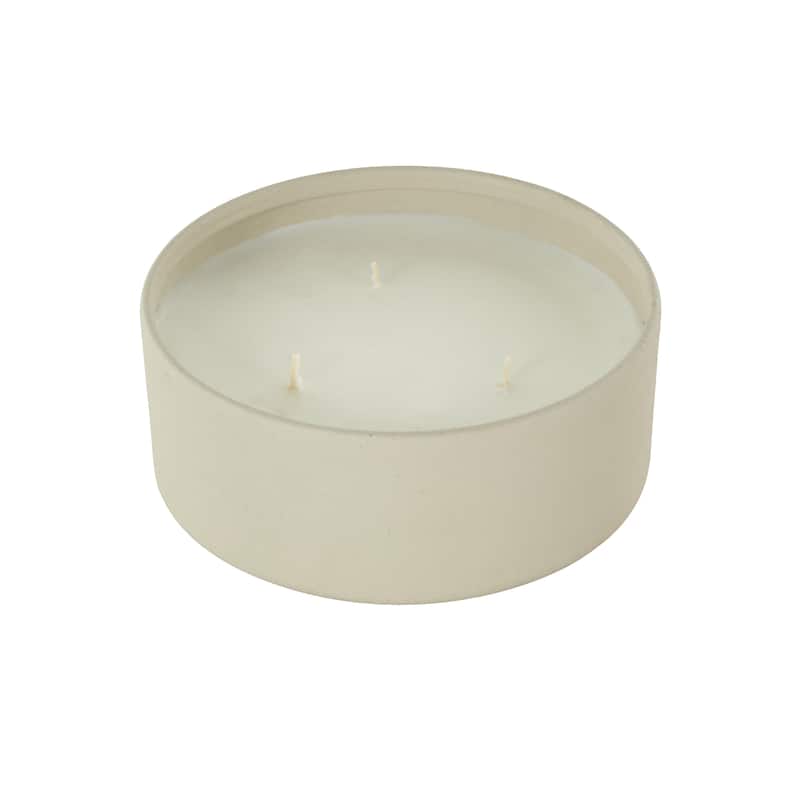 Metal Scented Textured 22oz 3 Wick Decorative Candle with White Wax - Beige, Black or Cream - Roche River Decor