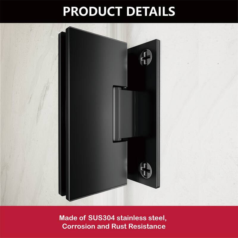 i-Homare 36 in.W x 72 in.H Frameless Hinged Shower Door, SGCC certified 5/16 in Clear Tempered Glass