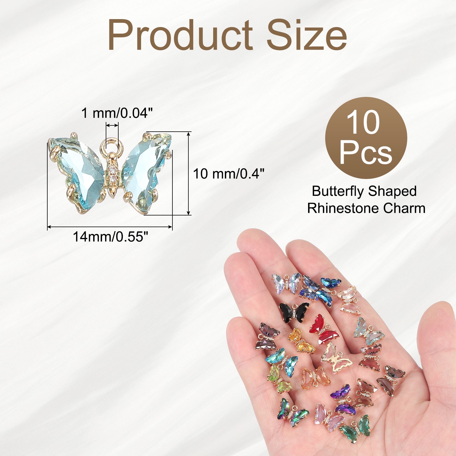 Rhinestone Butterfly Charm Cubic Zirconia Crystal