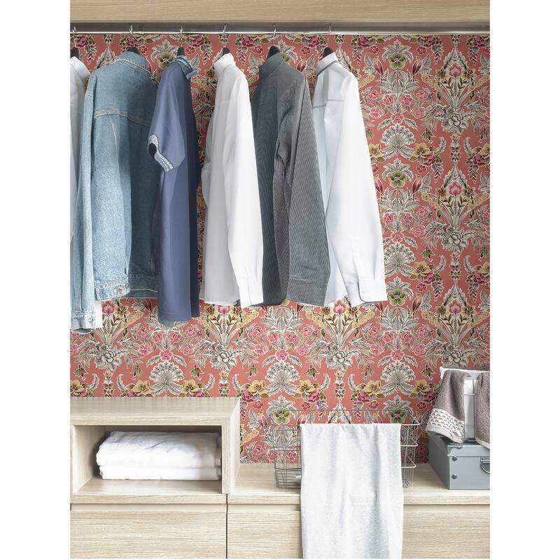 NuWallpaper Peach Summer Love Peel & Stick Wallpaper - 216in x 20.5in x 0.025in