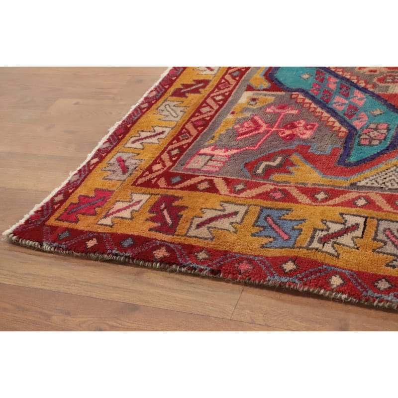 Hand Knotted Oriental 100% Wool Carpet Traditional Tribal Multi-Colored Meshkin Area Rug - 8' 2'' X 4' 3''