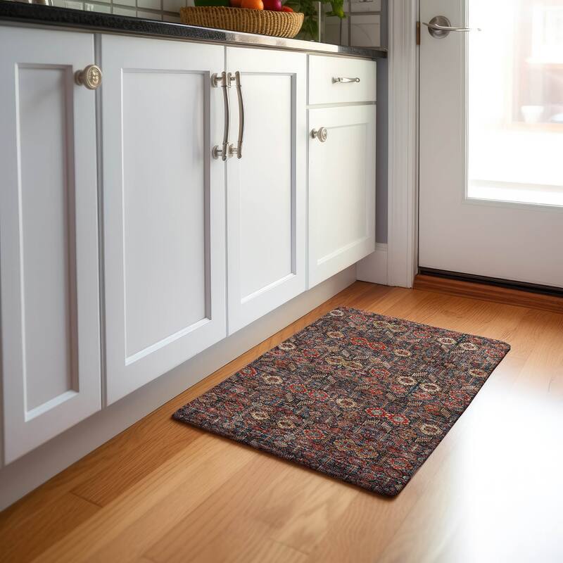 Premium Washable Super Soft Boho Global Mayfield Rug - Red - 1' 8" x 2' 6" - Rectangle